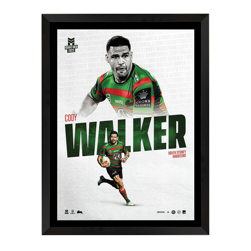 South Sydney Rabbitohs Cody Walkers Collectors Edition Print Framed