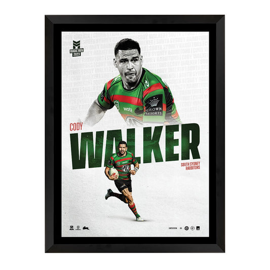 South Sydney Rabbitohs Cody Walkers Collectors Edition Print Framed
