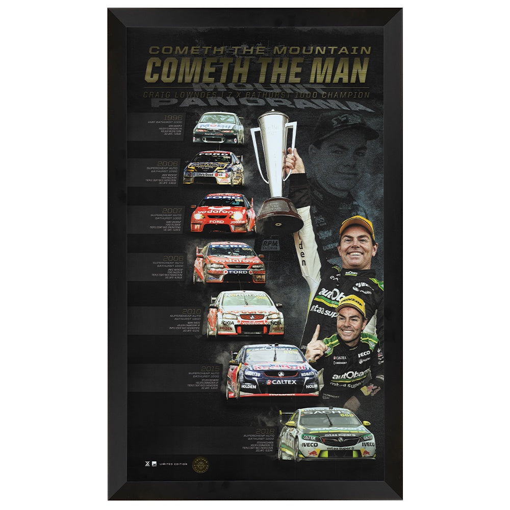 Craig Lowndes Cometh The Man Print Framed