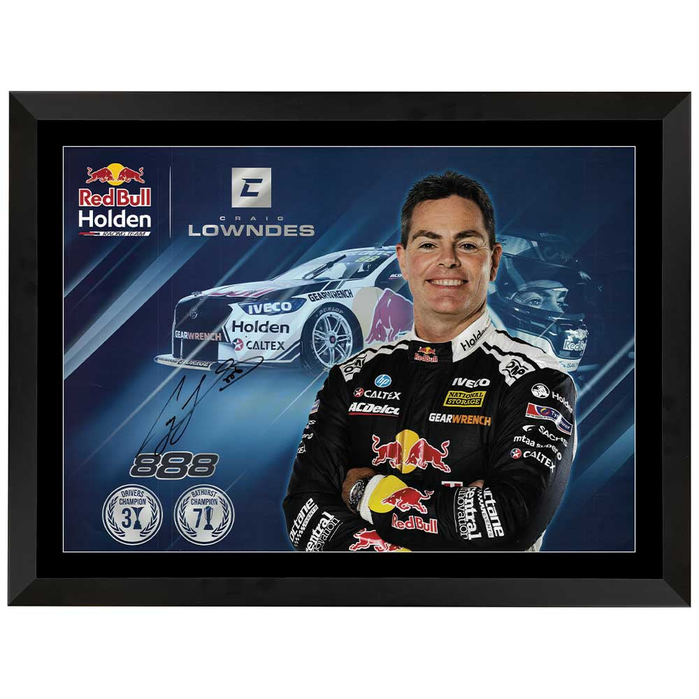 Redbull Racing Holden 888 Signed Craig Lowndes Print Framed