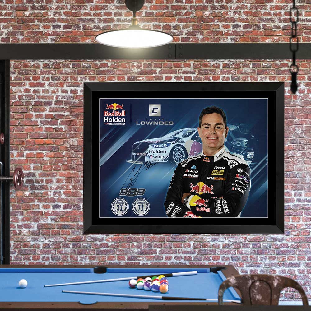 Redbull Racing Holden 888 Signed Craig Lowndes Print Framed