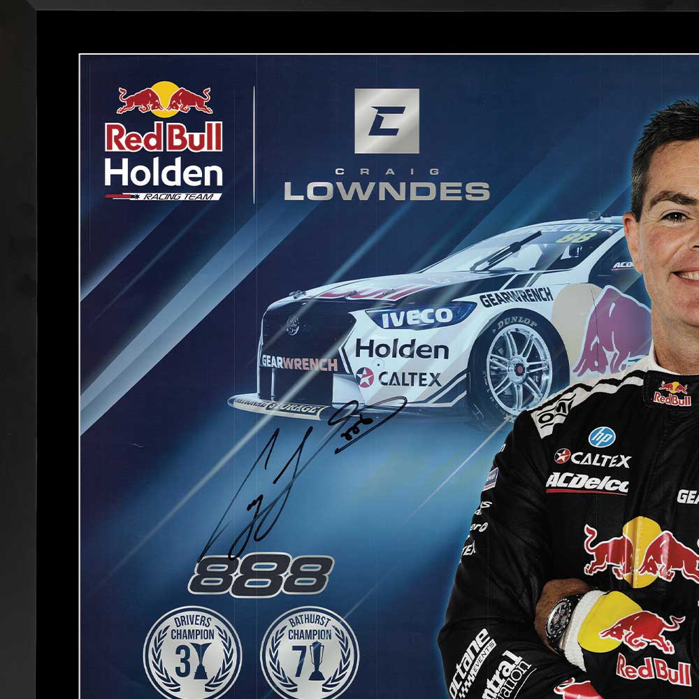 Redbull Racing Holden 888 Signed Craig Lowndes Print Framed