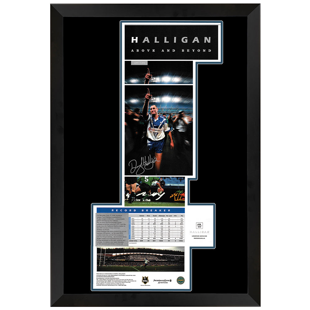 Canterbury Bulldogs Daryl Halligan Above And Beyond Signed Print Frame