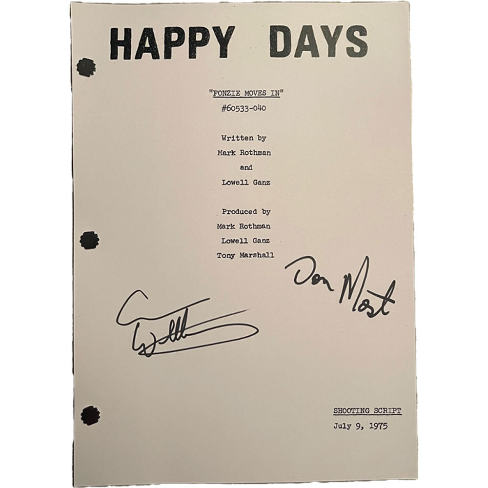 Don Most and Anson Williams Happy Days Fonzie Moves In Signed Script