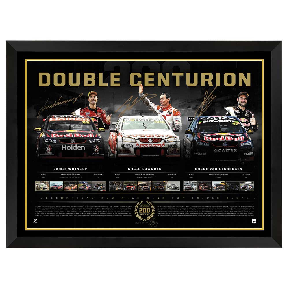 Red Bull Racing Double Centurion Triple Signed Print Framed