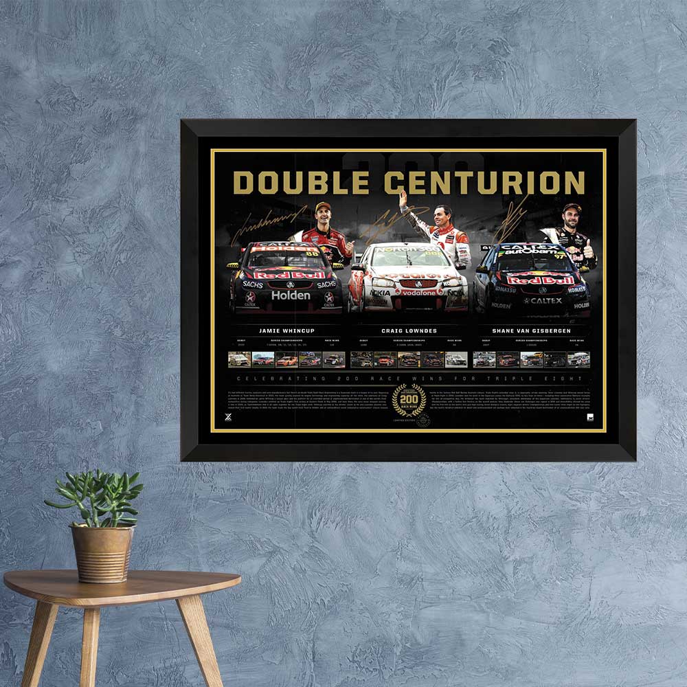 Red Bull Racing Double Centurion Triple Signed Print Framed