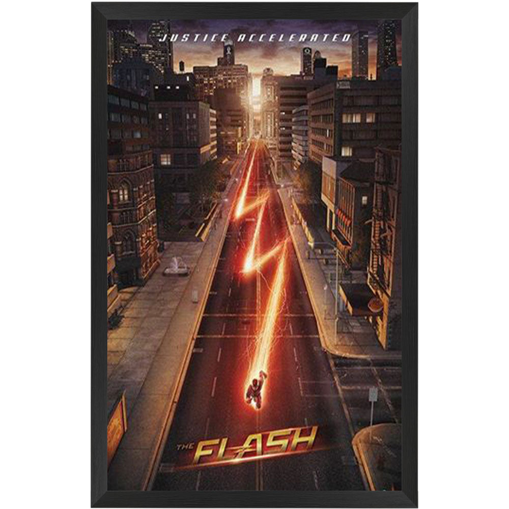 The Flash Lighting Poster Framed
