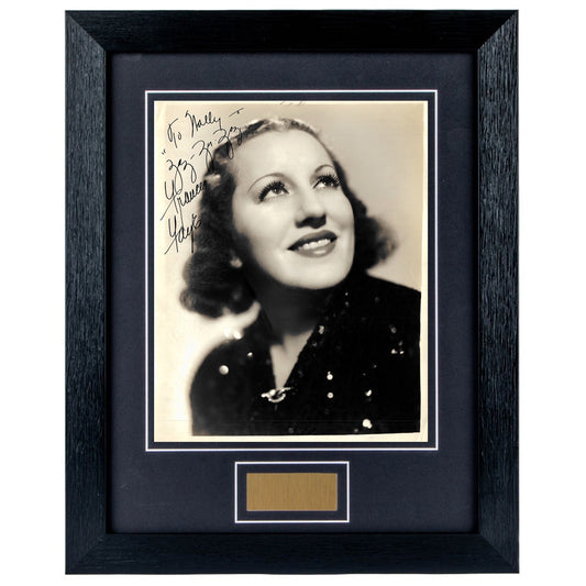 Francis Faye Personally Signed Personalised portrait Actress 8 x 10 Photograph Framed