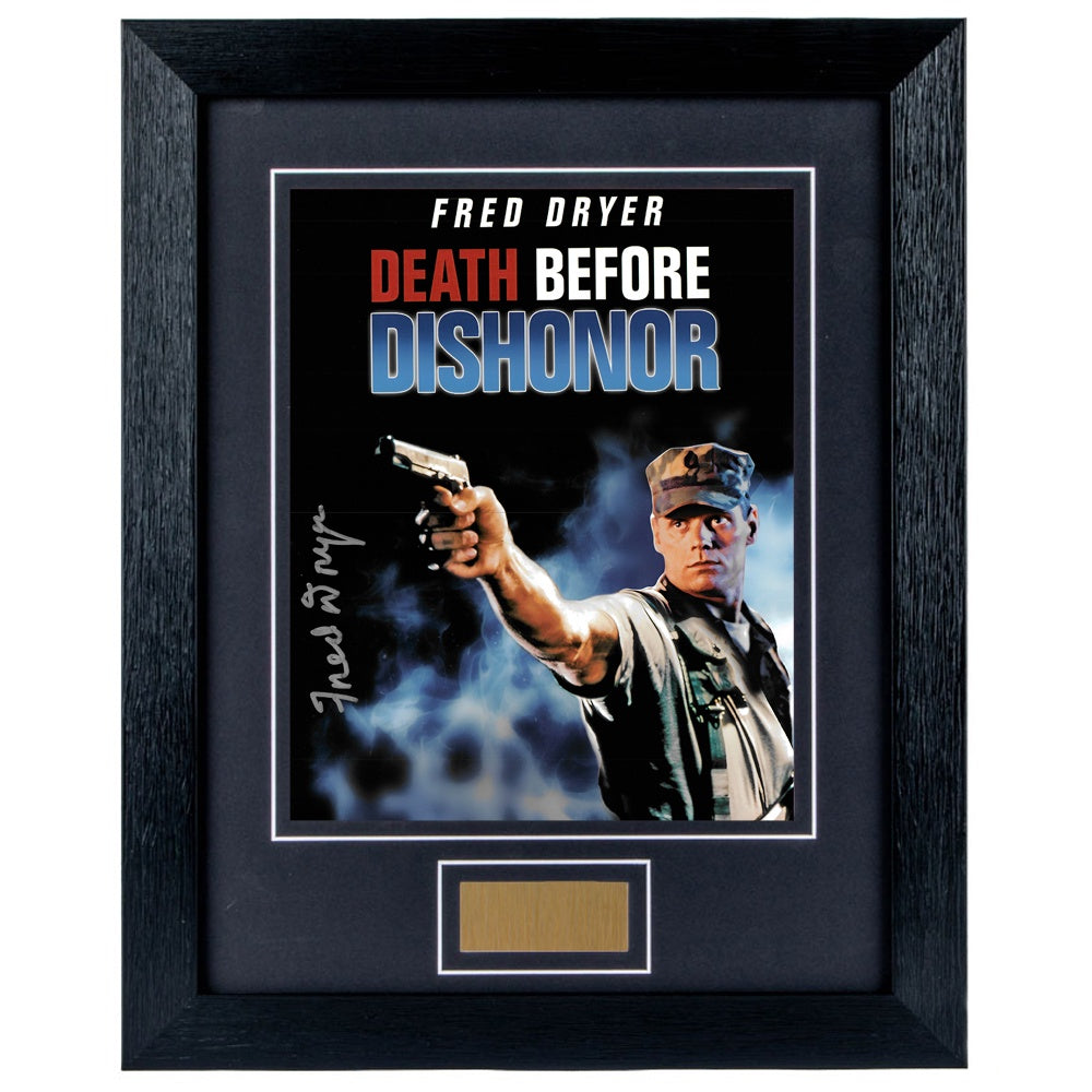 Fred Dryer Personally Signed Death Before Dishonor 8 x 10 Photograph Framed