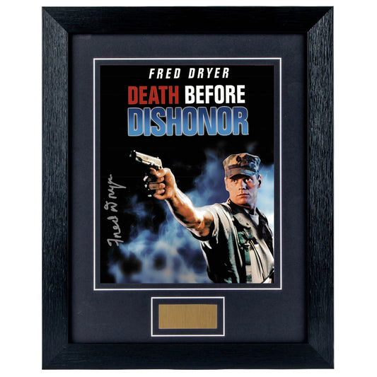 Fred Dryer Personally Signed Death Before Dishonor 8 x 10 Photograph Framed