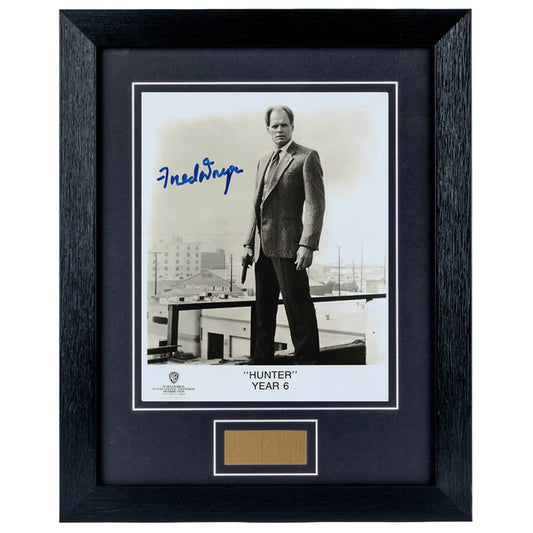 Fred Dryer Personally Signed Hunter Year 6  8 x 10 Photograph Framed