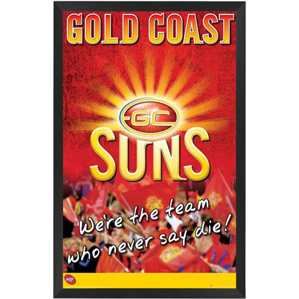 AFL Gold Coast Suns Logo Poster Framed