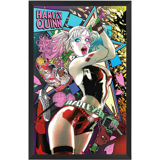 DC Comics - Harley Quinn Neon Poster Framed