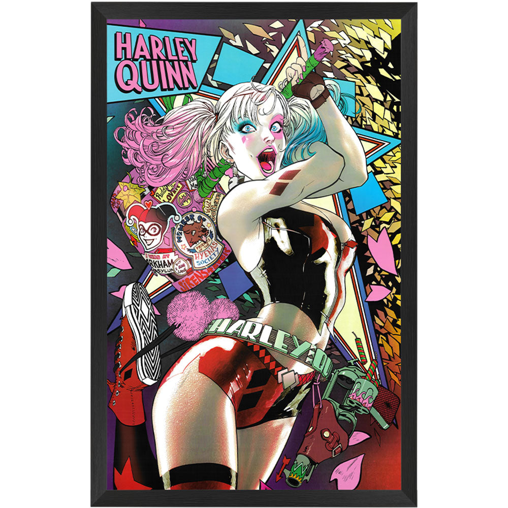 DC Comics - Harley Quinn Neon Poster Framed