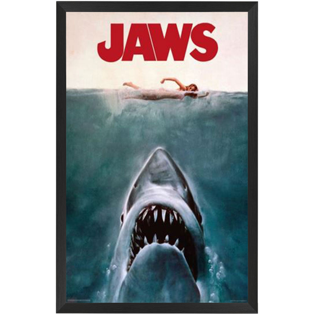Jaws One Sheet Poster Framed