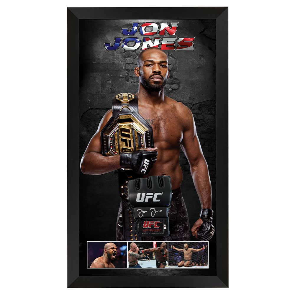 Jon Jones Autographed UFC Glove – Framed (COA) | Authentic MMA Memorabilia