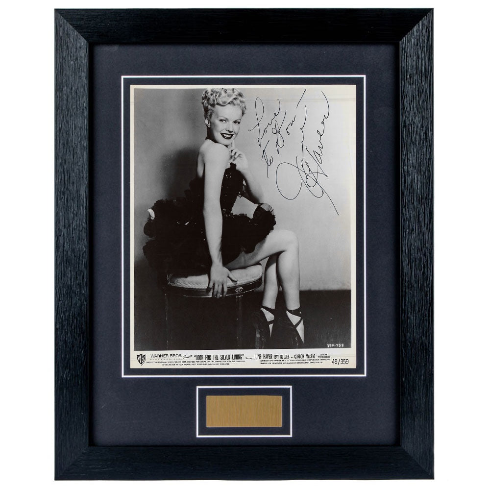 June Haver Personally Signed Look for the Silver Lining 8 x 10 Photograph Framed
