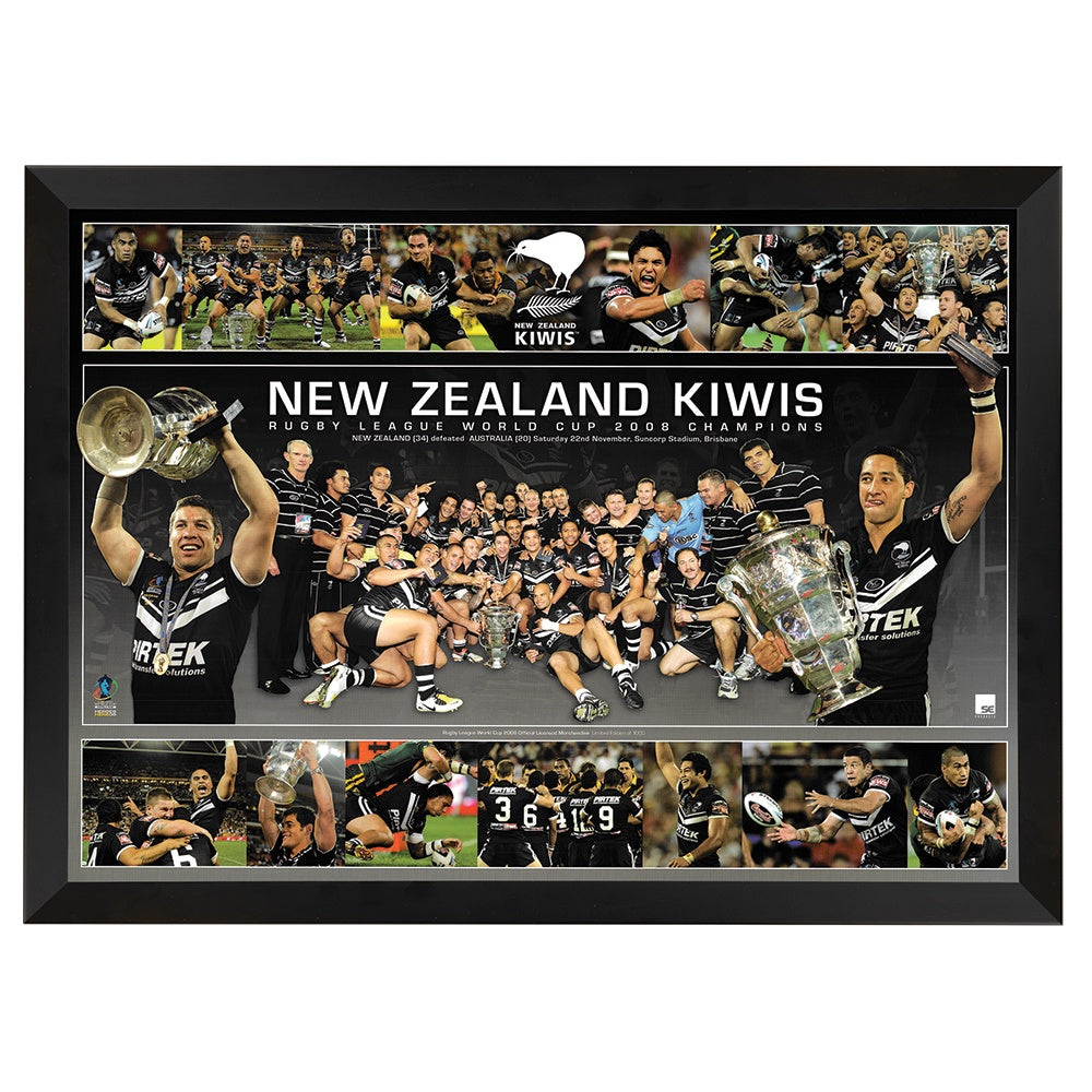 New Zealand Kiwis 2008 World Cup Champions Sportsprint Framed