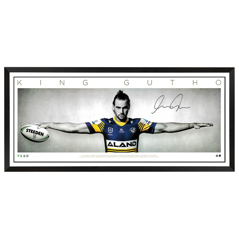 Parramatta Eels Clint Gutherson Large Signed Wings Print Framed