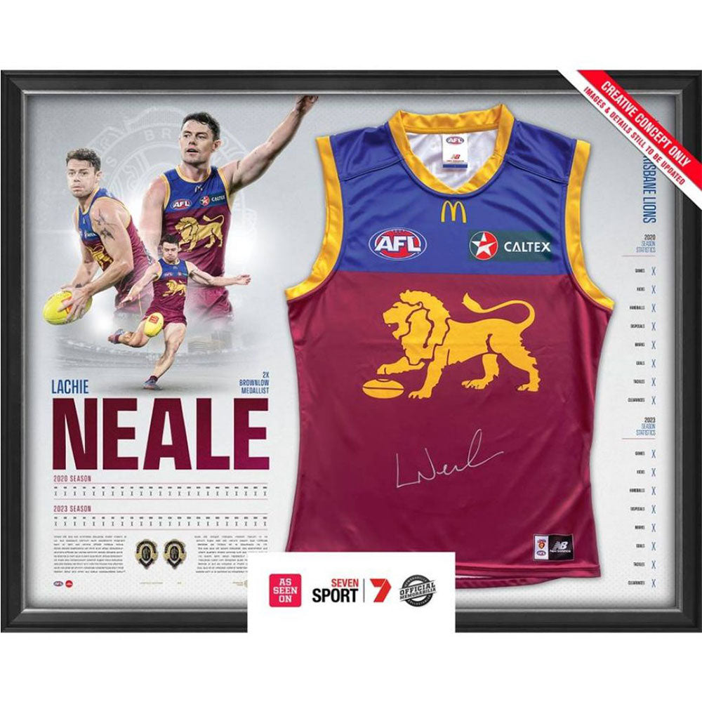 Brisbane Lions – LACHIE NEALE 2023 BROWNLOW MEDAL SIGNED GUERNSEY
