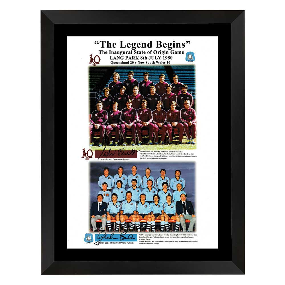 The Legend Begins – 1980 State of Origin Signed Team Photo Framed