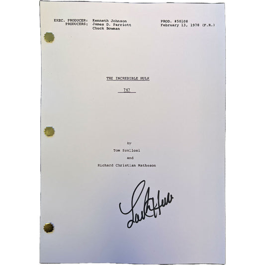 Lou Ferrigno The Incredible Hulk Signed Script