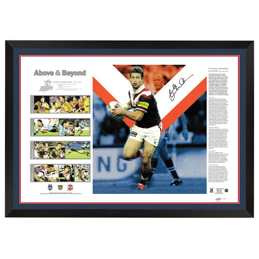 Sydney Roosters Luke Ricketson Above & Beyond Signed Print Framed