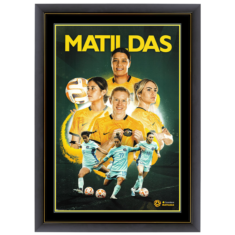 Matildas Soccer Team Poster Framed
