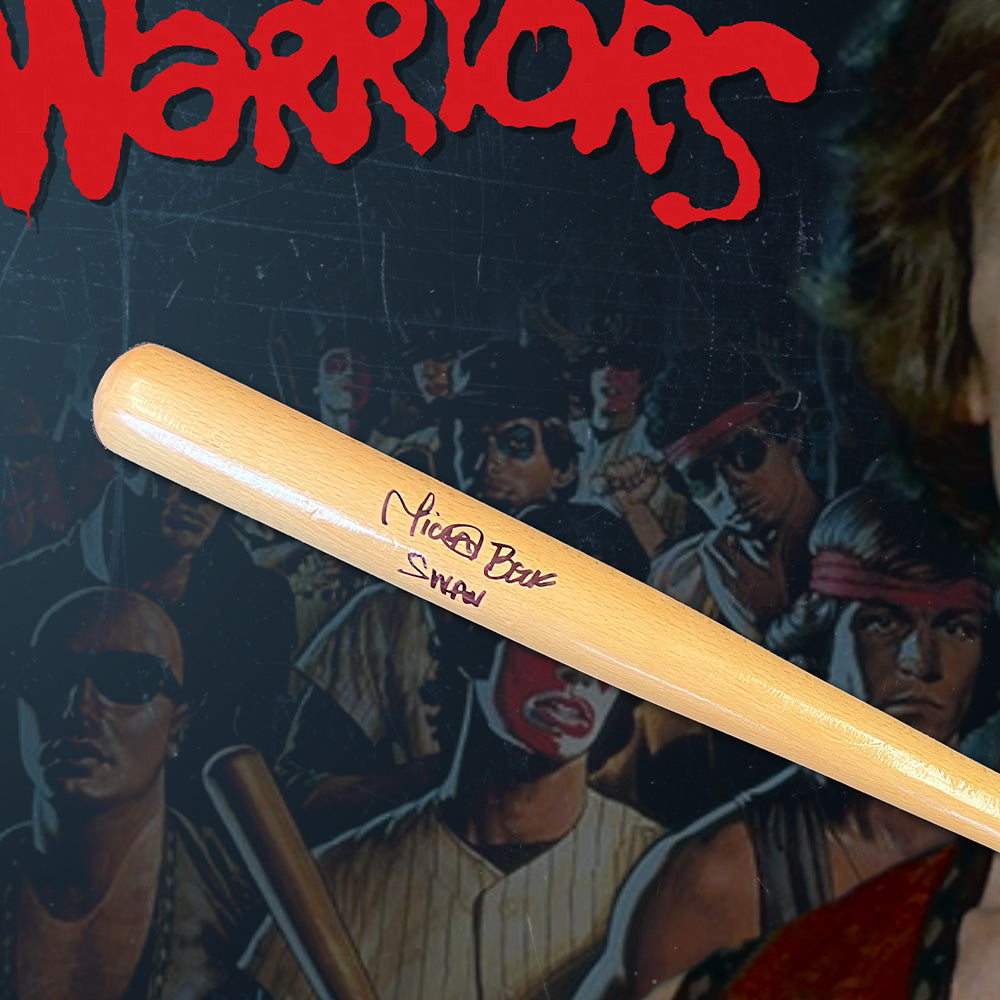 The Warriors Michael Beck Signed Mini Bat Framed
