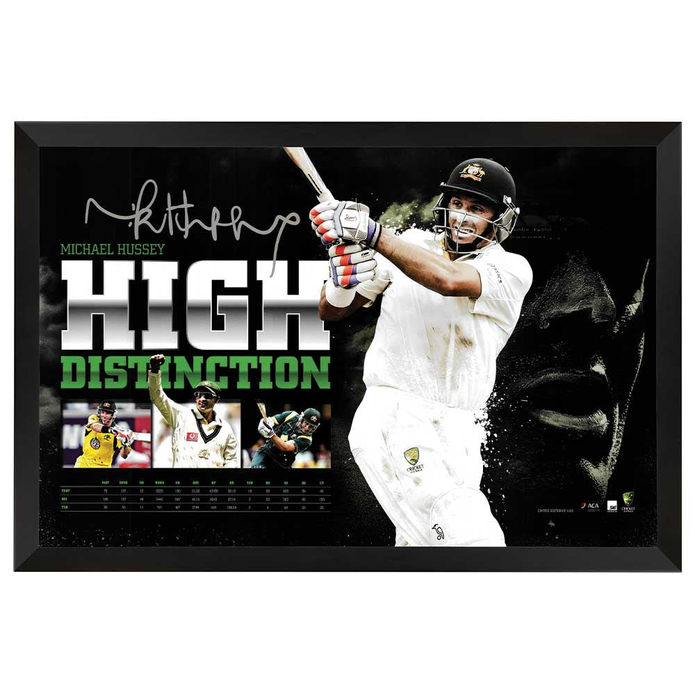 Michael Hussey “High Distinction” Cricket Tribute Print Framed