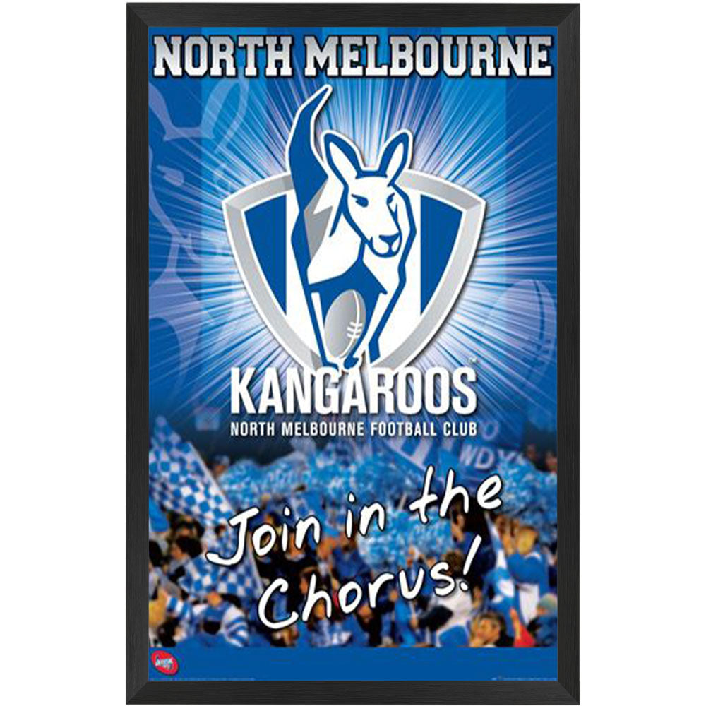 AFL North Melbourne Logo Poster Framed