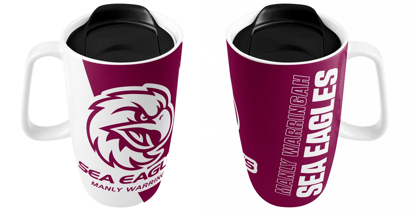 Manly Sea Eagles NRL Travel Mug with Handle