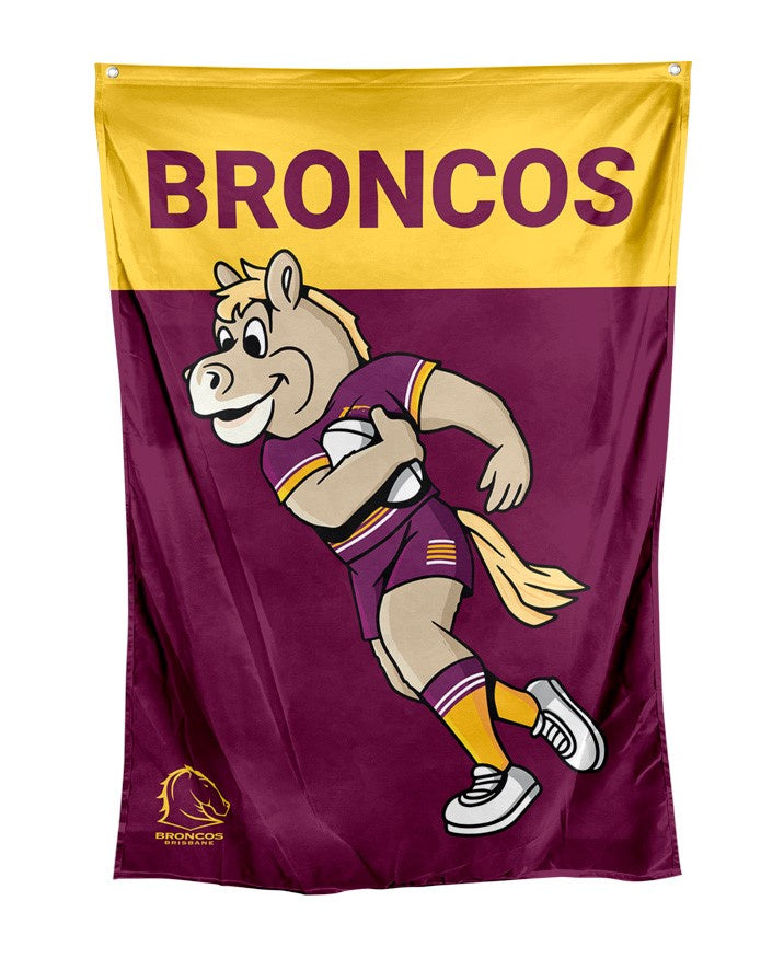 Brisbane Broncos NRL Mascot Wall Flag