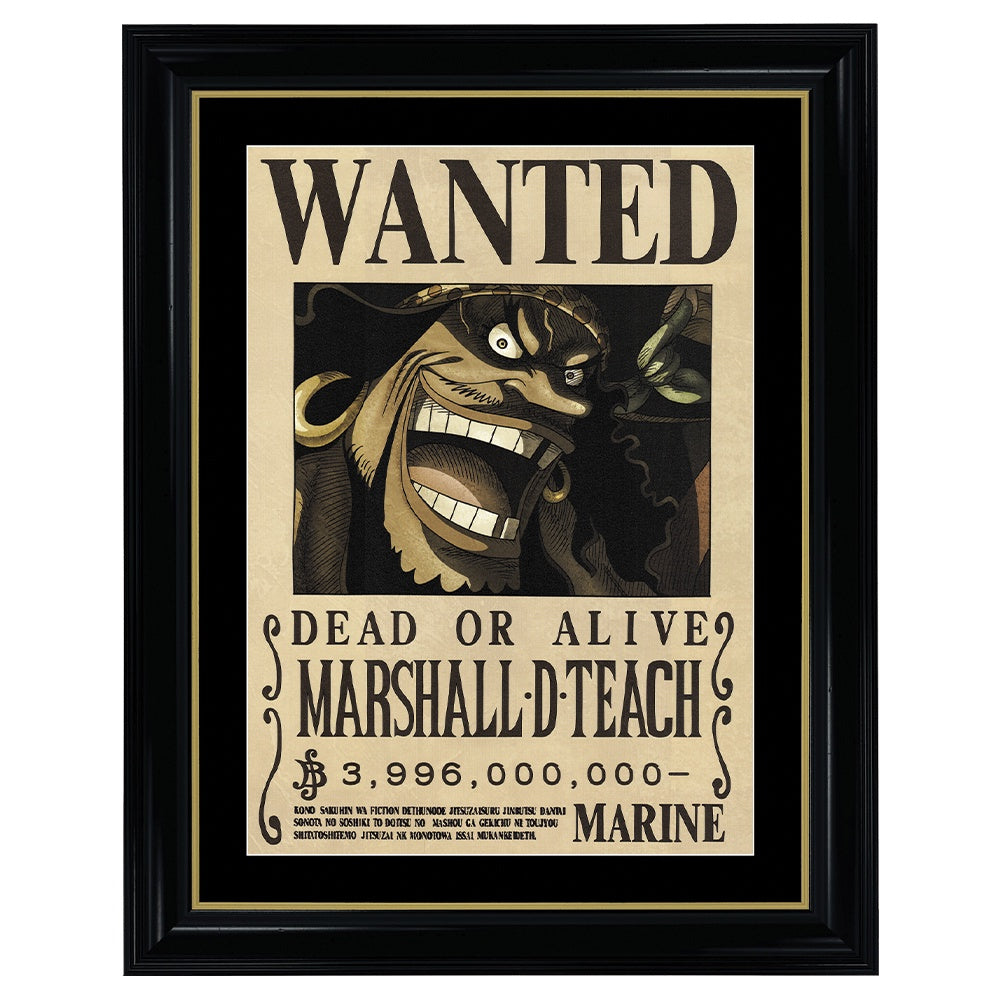 One Piece Marshall D. Teach Wanted Poster - Exclusive Collectible Framed