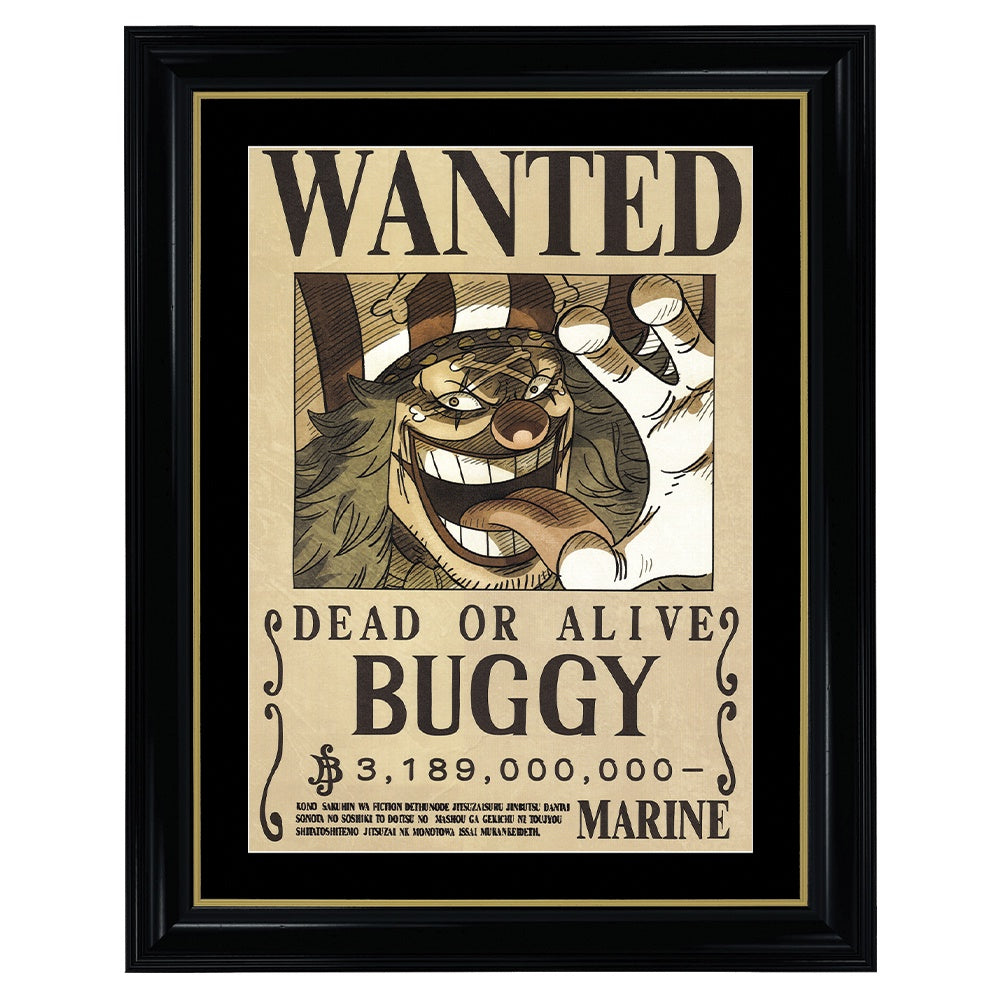 One Piece Buggy Wanted Poster - Collectible Framed