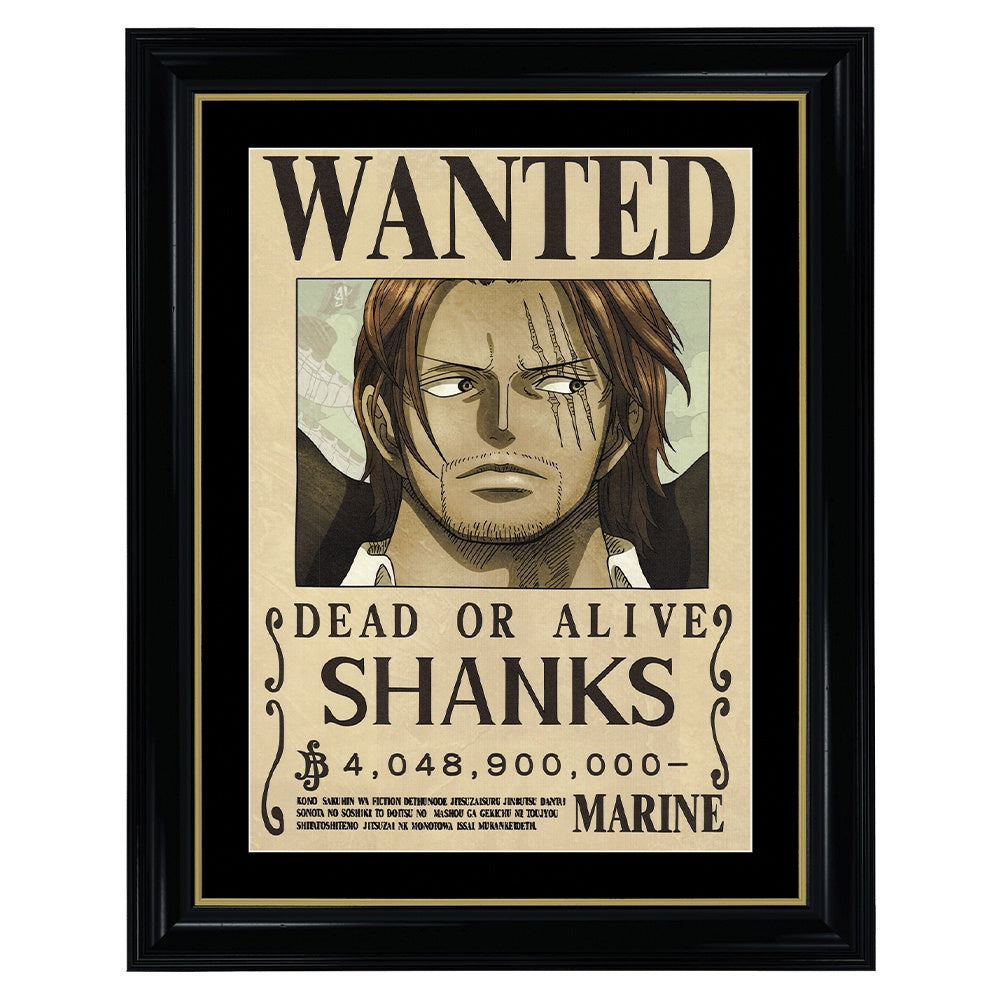 One Piece Shanks Wanted Poster - Collectible Framed