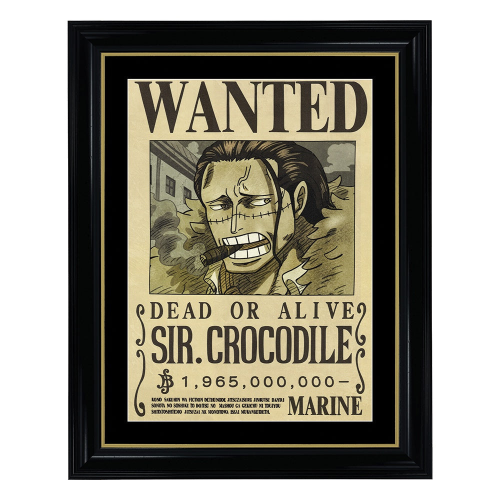 One Piece Sir Crocodile Wanted Poster - Collectible Framed