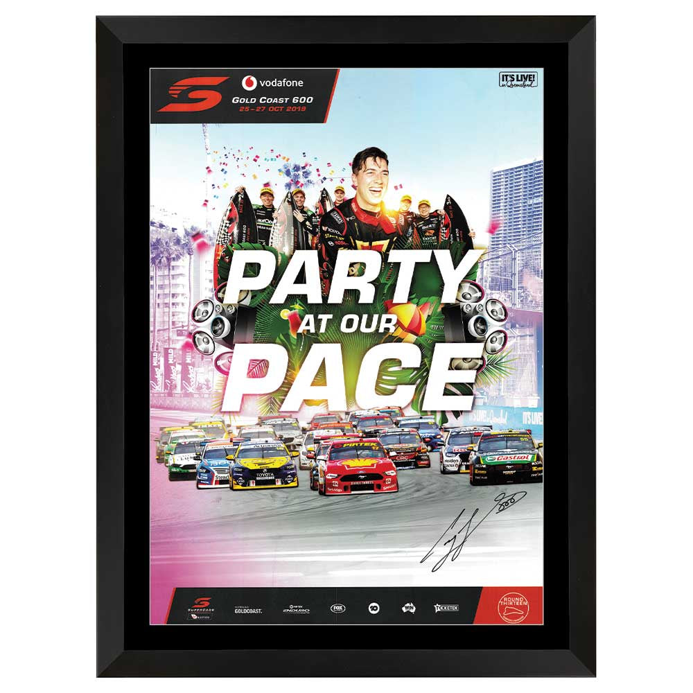 Party At Our Pace Signed Craig Lowndes Print Framed