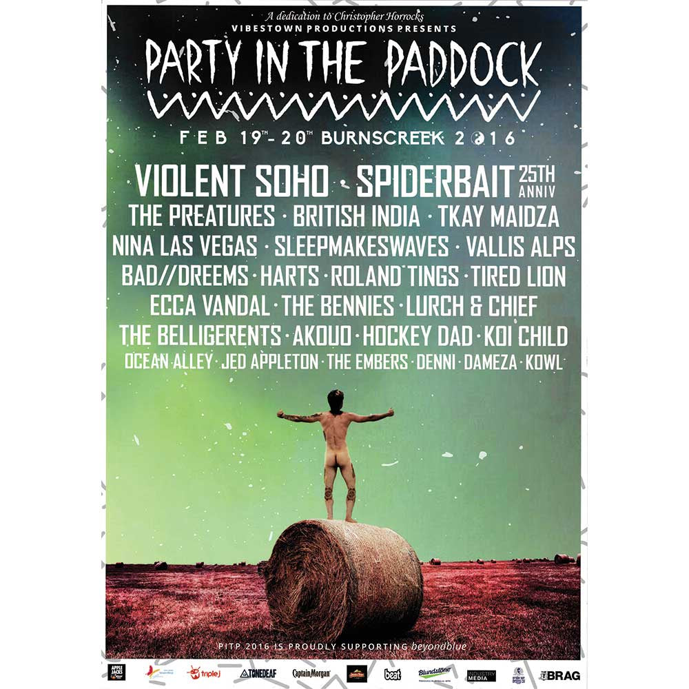 Party in the Paddock 2016 Poster Unframed