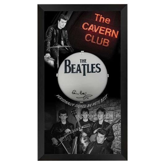 The Beatles – Pete Best Signed Drum Skin Framed