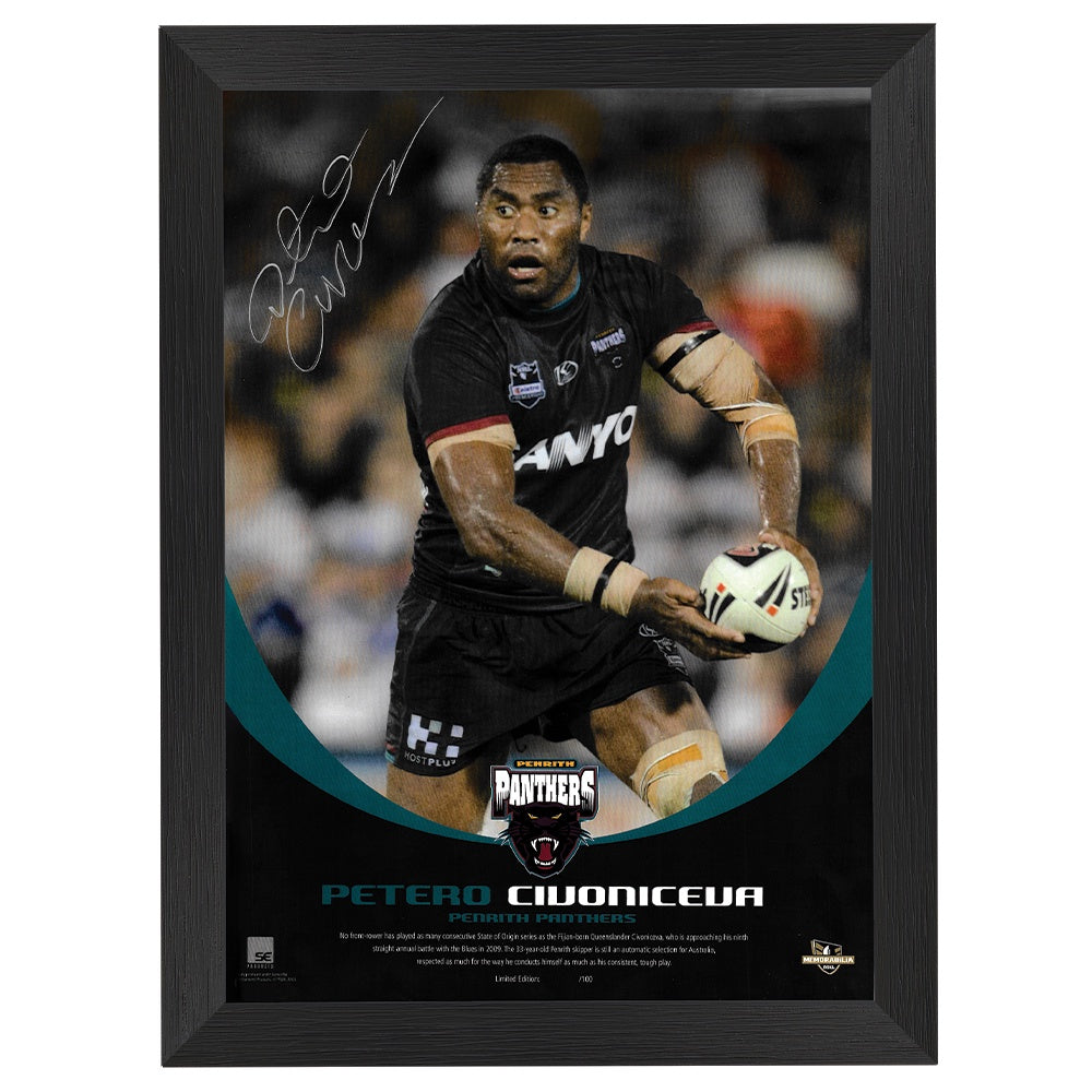 Penrith Panthers Petro Civoniceva Signed Player Print Framed