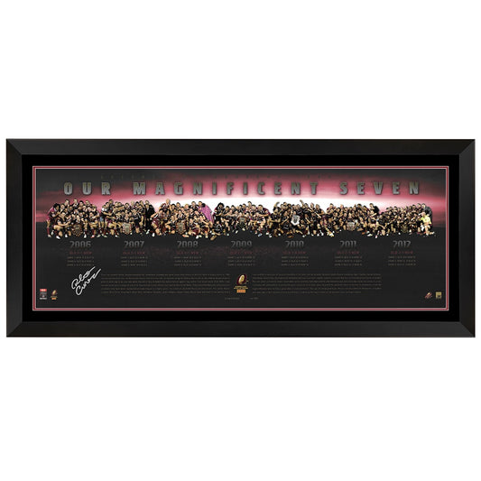 Queensland Maroons State Of Origin Our Magnificent Seven Panorama Signed By Petro Civoniceva Framed