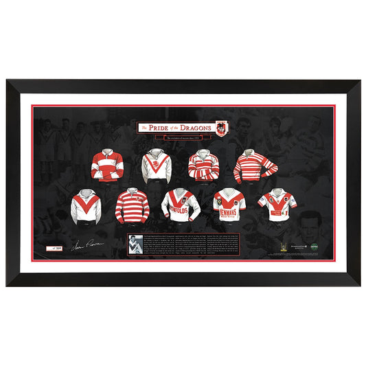 St George Dragons Pride Of The Jersey Signed By Norm Proven Print Framed