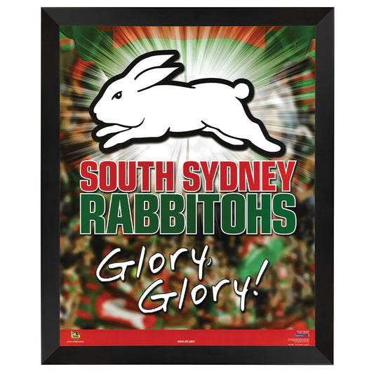 South Sydney Rabbitohs Glory Glory Poster Framed