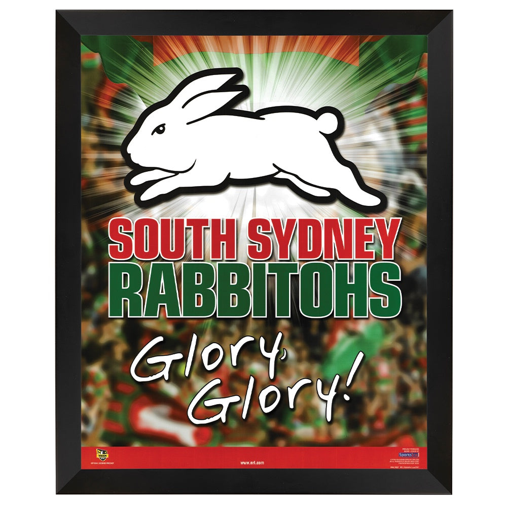 South Sydney Rabbitohs Glory Glory Poster Framed