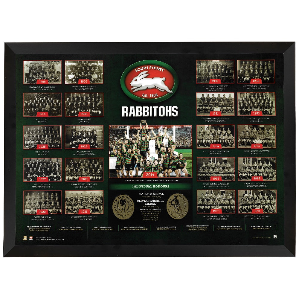 South Sydney Rabbitohs – ‘The Historical Series’ Deluxe Print Framed