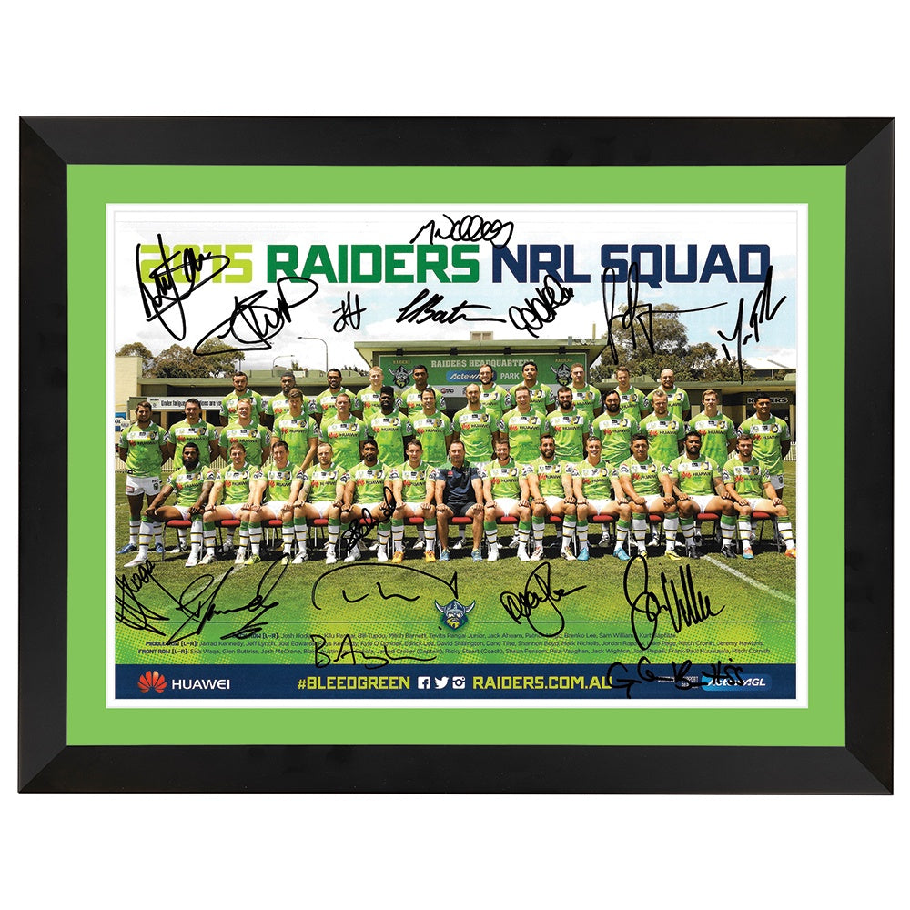 Canberra Raiders 2015 Team Poster Framed