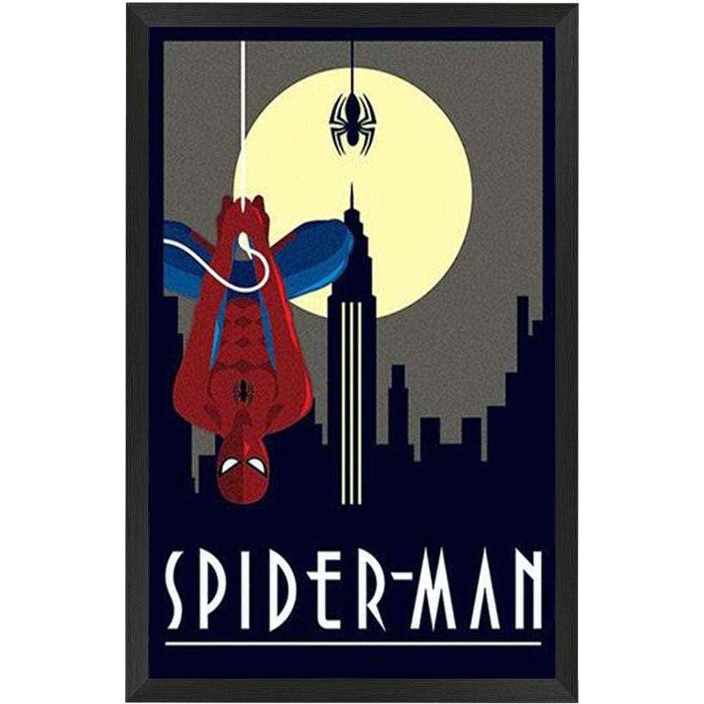 Marvel Comics - Deco Spiderman Hanging Poster Framed