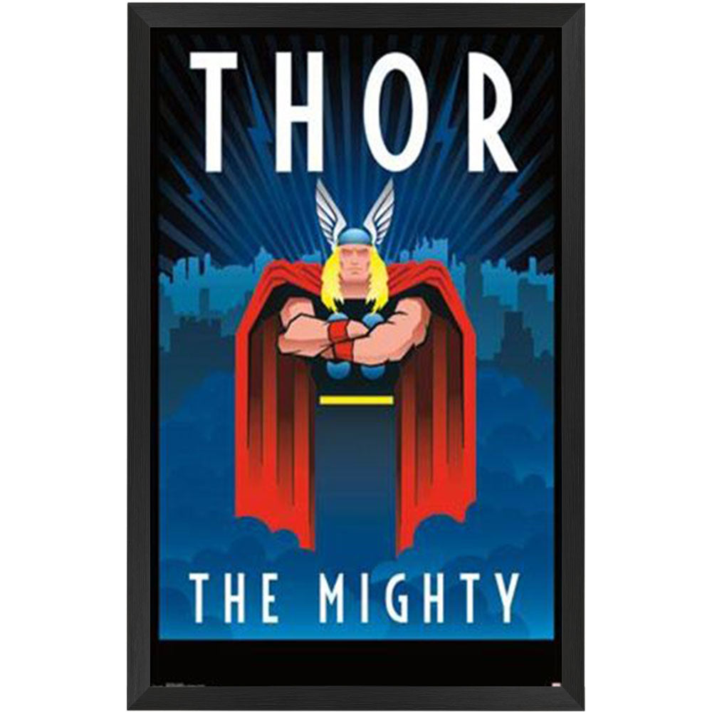Marvel Comics - Deco Thor Poster Framed