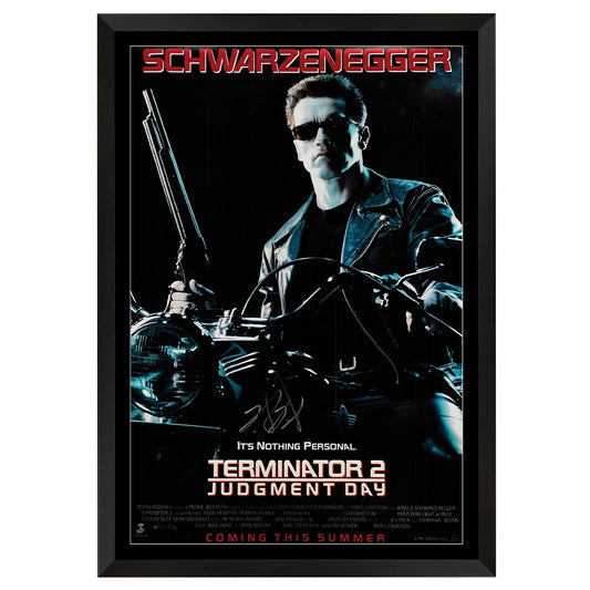 Terminator 2 Signed Movie Poster by Robert Patrick Framed